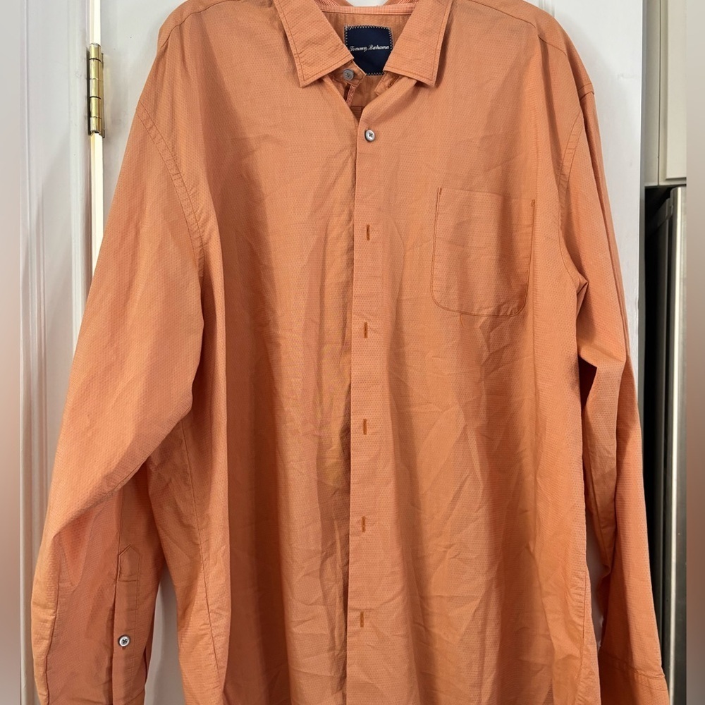 Tommy Bahama orange Peach micro dot Textured Shirt -3XL